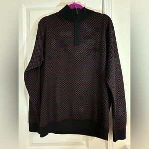 Bullock & Jones Black Long Sleeve 1/4 Zip Pullover Sweater XL Golf Multicolor